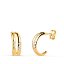 Pendientes Doble Aro Oro 18K con Circonitas